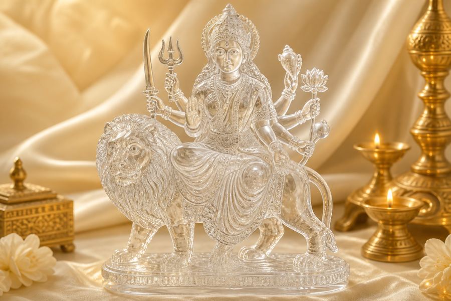 Sphatik Durga Idol